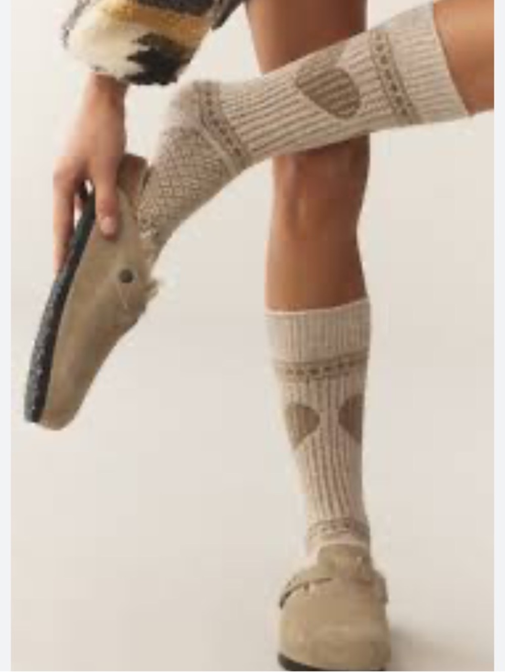 American Trench Women’s American Trench Heart Cable Knit Sock, Linen, NWT